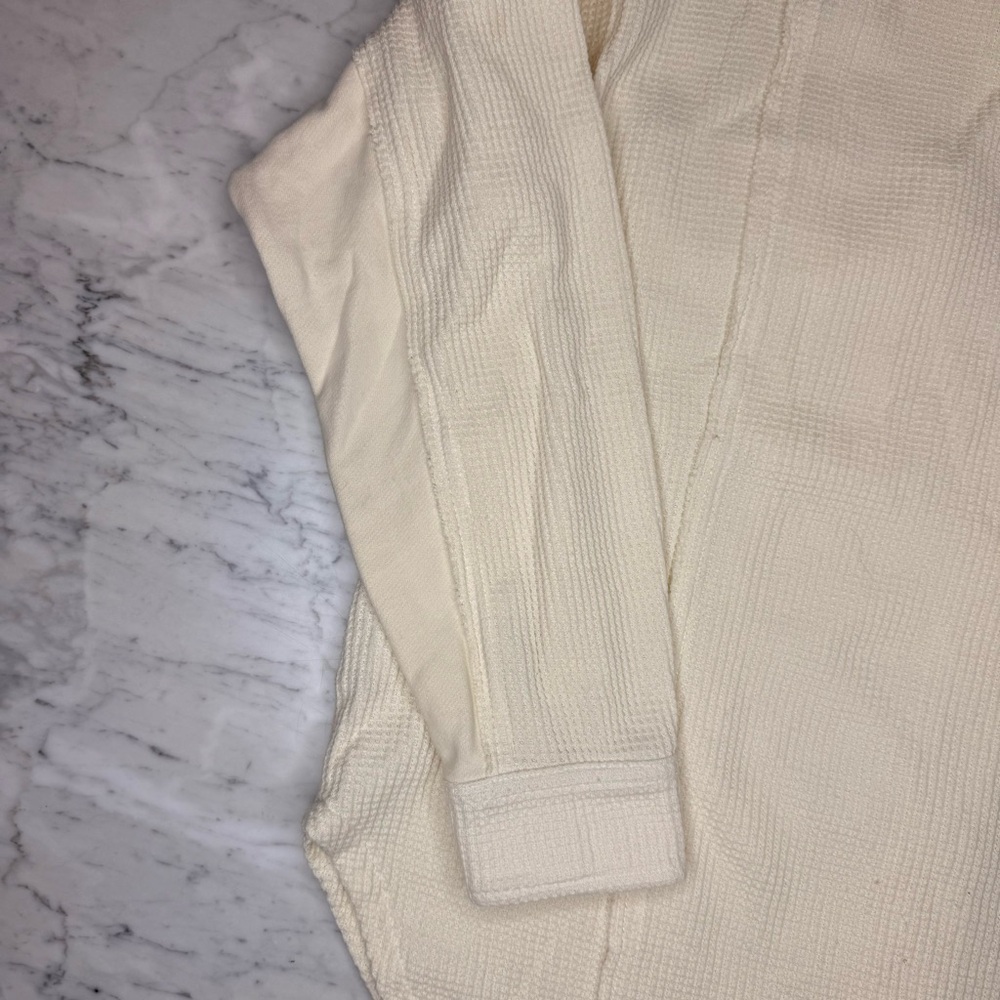American Eagle Waffle Knit Shacket Cream Sz Small - Picture 6 of 8